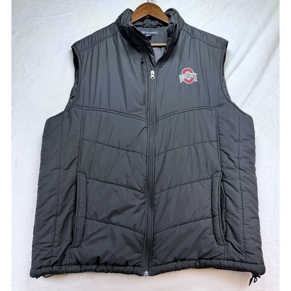 Ohio State Buckeyes Puffer Vest Mens XL Black Full Zip Port Authority J709 Bucks